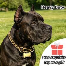 Iron Alloy Pet Collar With Anti-Escape Safety Buckle, Durable Rust-Proof Dog Neck Chain, Medium To Large Dog Outdoor Training Leash Collar - Silver - View 3
