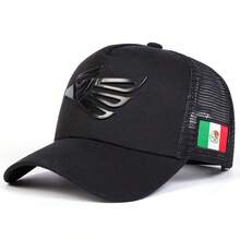 1pc Men's Eagle Baseball Cap, Fashion Mexican Flag Embroidered Trucker Hat, Sun Protection Casual Mesh Cap, Spring/Autumn Travel, Beach Vacation - Multicolor - View 9