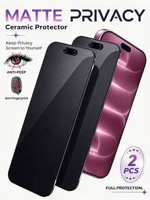 Mr. War Gorilla 2 buah [Model 2026] Pelindung Layar Keramik untuk Privasi - Bahan Lembut dan Fleksibel, Perlindungan Menyeluruh dengan Tepi Membulat untuk Kemudahan Penggunaan, Pemasangan Mudah dengan Scraper untuk Pemula. Tekstur Matte Halus dan Bebas Lag, Efek Privasi Signifikan dari Samping, Konten Jelas dari Atas, Bawah, dan Depan, Aksesori Ponsel, Kompatibel dengan iPhone Duo/18promax/18pro/18/17e/17 Pro Max/17 Pro/17Air/17/16 Pro Max/16 Pro/16 Plus/16/15 Pro Max/15/14/13/12 dan Model Lainnya. - Hitam - View 10