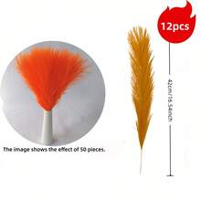 橘紅色人造塑膠蘆葦草 41.99cm 耐用塑膠裝飾，適用於居家裝飾、桌面陳列、餐桌中心裝飾、秋季裝飾、感恩節、萬聖節、婚禮、聖誕節、農舍風裝飾 - 橘色 - 查看 14
