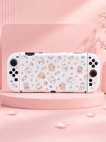 Xingji, 1pc Cute Hand-Drawn Style Soft White Rabbit & Brown Bear Pattern Game Console Protective Case, Suitable For Switch2 (2025)/Switch OLED/Switch Console, Made Of Soft TPU Material Soft Shell/Soft Shell, Universal Storage Bag, No Need To Disassemble, Anti-Drop Anti-Dust, Ideal Gift Compatible With Switch Gamers - View 17