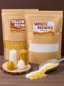 1000g White Beeswax,Yellow Beeswax, Beeswax Pellets, DIY Candle Making Material, Premium Beeswax, Candle Making Supplies, Home Decor - Wax - View 3