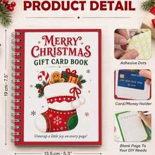 Christmas Gift Card Book, Black Spiral-Bound Christmas Gift Card Book, Wallet Book For Holiday Cash And Gift Cards, Holiday Santa Claus And Christmas Tree Design Christmas Greeting Keepsake - Multiple Styles - View 3
