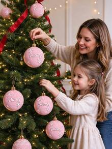 Personalized Christmas Ball, Customized Name Christmas Ornament, Customized Christmas Tree Decoration, Creative Holiday Gift Christmas Ball, Used For Christmas Decoration, Christmas Tree Decoration, Customized Christmas Ball - Multicolor - View 8