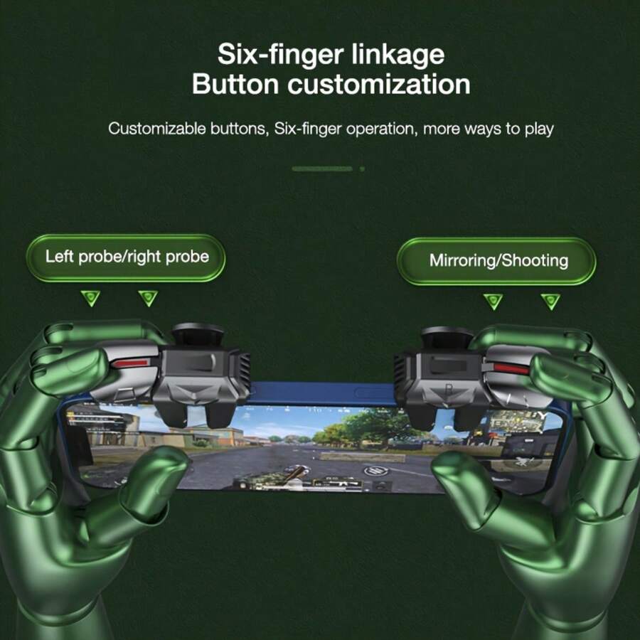 Mobile Game Auxiliary Controller Shooting Button Controller Mobile Controller Auxiliary Shooting Target One Pair Of Buttons Can Flexibly Operate Phone With Six Fingers, More Smooth And Sensitive