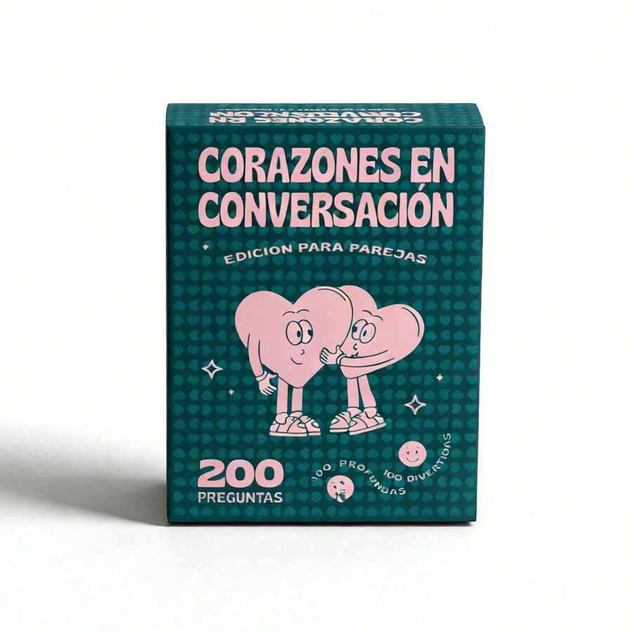 Trò chơi thẻ hội thoại cặp đôi Corazones En Conversación, 200 câu hỏi xây dựng mối quan hệ, trò chơi tiệc Giáng Sinh, quà tặng ngày lễ cho các cặp đôi, trò chơi bàn tương tác vui nhộn cho đêm hẹn hò và tụ họp - Nhiều màu - Xem 1