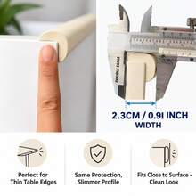 TWO DADS Baby Furniture Edge Guard Corner Protector Kids Bumper Guard, Soft NBR Rubber Foam, Strong Adhesive, Beige/Black/Coffee Color Extended Anti-Collision Strip 2m/5.5m - Multicolor - View 3