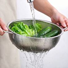1/3pcs Stainless Steel Multi-Function Colander, Food Strainer Basket - Thickened Mesh Basket With Dual Handles, Used For Draining And Washing Fruits And Vegetables, Kitchen Essential. - Multiple Sizes - View 6