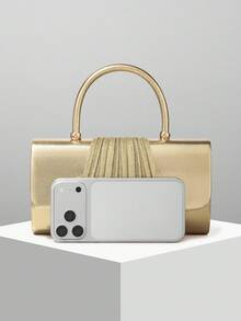 European & American Women's Minimalist Gold Envelope Clutch Evening Bag ...