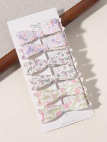 6pcs Girls Fresh Floral Butterfly Hair Accessories Set, Little Girl Loose Hair Fixing, Outing Photo Shoot, Bangs Decoration Side Clips - Mixed color - View 12