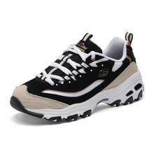 Skechers Women's Casual Shoes D'LITES Series Fashion Lace-Up Sports Shoes Black Gold Panda Shoes Retro Thick Sole Casual Shoes Chunky Sneakers 66666228-BKGD - Black/Gold - View 9