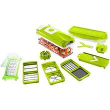 Picador de verduras multifuncional con caja de almacenamiento, cuchillas de acero inoxidable y pelador para cocina - Verde - Ver 2