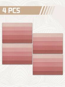4pcs/6pcs Ombre Tablecloth, Modern Living Room & Dining Table Decor Placemats, Washable, Kitchen Table Mats, Heat Resistant Table Decoration, Suitable For Home Party, Camping Outdoor Dining Table Decor, Coffee Table, Spring & Summer Home Decor - Pink - View 8