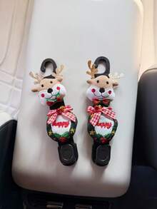 Christmas - 1/2PCS Cute Reindeer, Christmas Tree Decoration Car Seat Back Multi-Function Storage Hook - Random Styles - View 6
