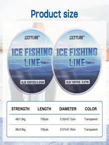 GOTURE 1 sợi dây câu cá băng NT80 bằng nylon - siêu chống nước, chìm nhanh, độ bền cao, ít biến dạng 4lb/8lb - Trong sáng - Xem 3
