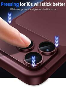 1Pc Compatible With Iphone 18 Pro/18Pro Max Camera Lens Protector Full Coverage, Burgundy Full-Coverage Metal 9H+ Camera Cover, Original Lens Clarity, Case Friendly, Daily Protection - Burgundy - View 3