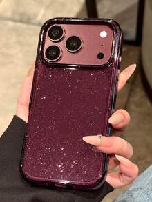 奢華閃亮亮片水鑽愛心化妝鏡支架鏡頭保護手機殼，適用於 iPhone 18 Pro Max 18 Pro 17 Pro Max 17 Pro 17 16 Pro Max 16 Pro 16 15 Pro Max 15 Pro 15 14 Pro Max 14 Pro 14 13 Pro Max 13 Pro 13 12 Pro Max 12 Pro 12 11，高品質水鑽邊框防震防摔後蓋 - 酒紅色 - 查看 4