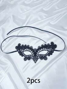 1/2/3/5 Pieces Women's Lace Masquerade Mask, Sexy Vintage Style, Cut Out Floral Pattern Half Face Mask With Ribbons, Suitable For All Seasons, Valentine's Day Costume - Multicolor - View 14