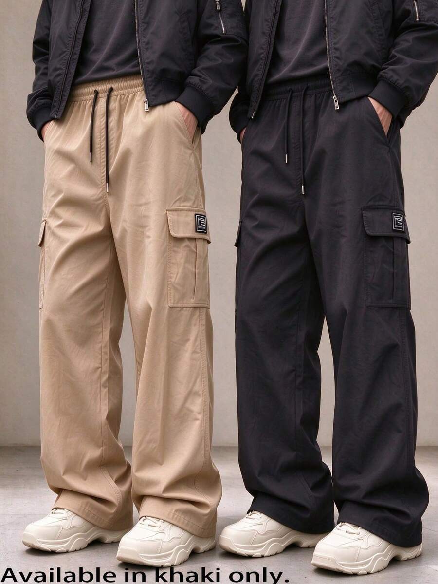 Men's Khaki Outdoor Sports Cargo Hiking Pants, Loose Fit, Multi-Pocket Design, Suitable For Hiking, Camping And Daily Wear - Khaki - View 1