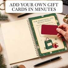 Merry Christmas Gift Card Book, Spiral-Bound Christmas Gift Card Holder, Durable Hardcover Xmas Gift Card Organizer Book, Holiday Gift For Family Friends - Multiple Styles - View 2