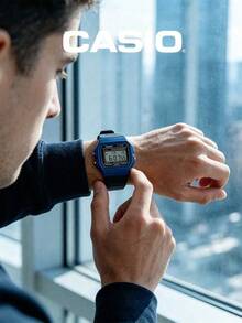Casio Retro Daily Essential: Deep Blue Resin Digital Watch, Unisex, With Alarm, Stopwatch, And Backlight Functions - Blue - View 3