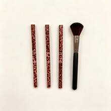 Manicure Art Supply Kit, Flared Nail Dust Brush & 3pcs Leopard Dual Head Nail Outline Drawing Pens, Multi-Functional Nail Decor Tools - Multicolor - View 5