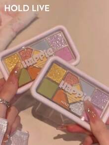 HOLD LIVE Pink Frame 9-Color Eyeshadow Palette H08 High Brightness Oxygen-Feel Colorful - H08 Dopamine Colors - View 7