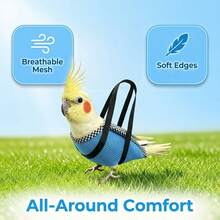 2pcs Portable Parrot Travel Bag Set, Escape-Proof Vest + Breathable Handbag For Budgies, Lovebirds And Small Parrots Outdoor Walking - Brown Two-piece Set - Small - View 6