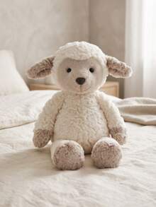 Soft Plush Stuffed Lamb Toy, Fluffy Curly Wool Sheep Figure, Simple Neutral Style, Adorable Kids Toy, Cozy Sofa & Nursery Display Decor, Wonderful Gift For Newborn, Birthday, Easter And Holiday - Multicolor - View 5