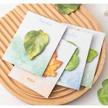 2PCS Creative Shaped Leaf Sticky Notes - Random Style - Fresh Student Office Memo Reminder Note Paper - one-size - View 8