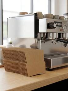 100pcs Coffee Cup Sleeves, Suitable For Hot Drinks, 25/50pcs Durable Corrugated Cardboard Cup Sleeves, Fit 12-24oz Cups, Beverage Insulation, Suitable For Both Hot And Cold Drinks - View 5