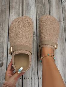 Women's Minimalist Elegant Outdoor Shoes, Round Toe Design, Stylish & Unique, Comfortable & Fashionable, Suitable For Spring Festival And Winter - Brown - View 4