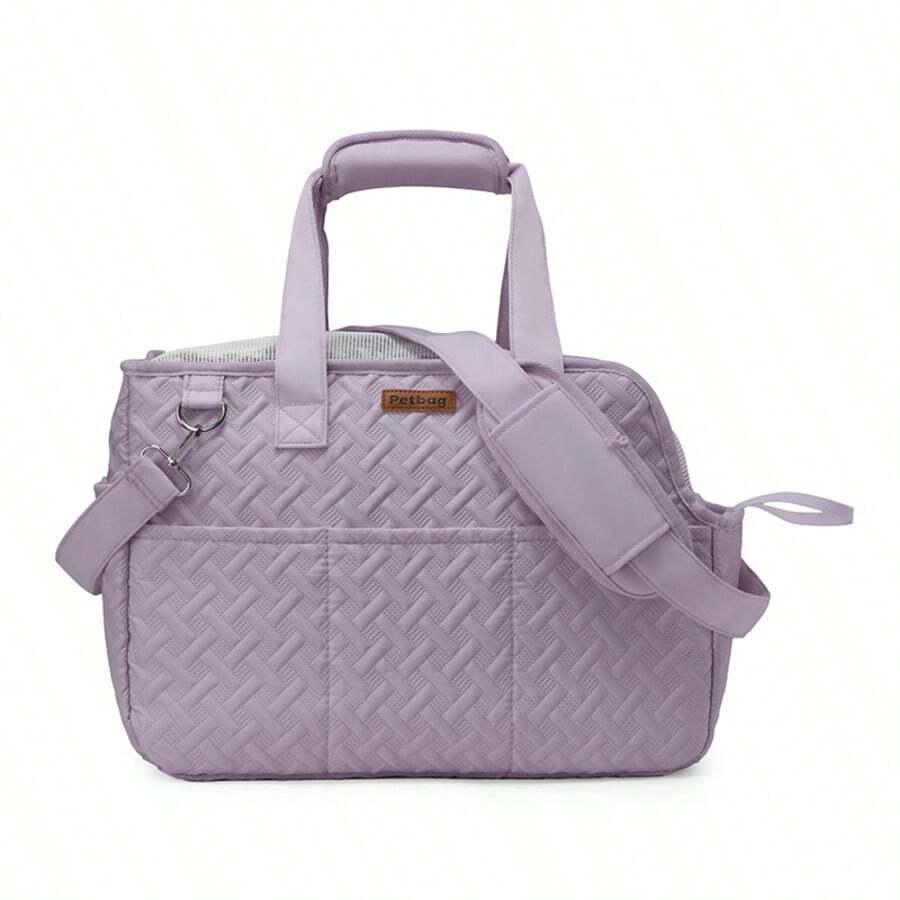 Pet Carrier, Stylish Pet Handbag With Detachable Shoulder Strap For Cats, Puppies, Rabbits, And Bunnies | Breathable Mesh Padding, Multi-Functional Pockets, Travel And Picnic Tote Bag | Holds 7-15 Lbs Pets - Lilac Purple - View 1