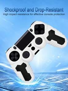 Compatible With PlayStation 4, 1pc Dual-Color Design Controller Cover + 10pcs Joystick Caps Set, Anti-Drop Anti-Slip Anti-Scratch Anti-Sweat, Enhanced Gaming Control Feel, Practical Gaming Accessory - View 5
