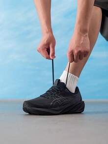 Asics Sepatu Lari Pria GT-15 Engineered Mesh Upper Jogging Training Shoes 1011C235-003 - hitam - View 2