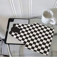 1件裝經典黑白棋盤格紋360°可旋轉平板保護殼，多角度觀看書本式支架，相容 iPad A16 2025、Galaxy Tab S9 FE/S8 Plus/S7/S10、Pad、MatePad、Pad、Honor Pad、Xiaoxin Pad - 彩色 - 查看 4