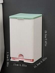 1pc Wall-Mounted Sanitary Napkin Storage Box, Suitable For Home Bathroom, Dust-Proof And Moisture-Proof, With Lid Design, Can Store Sanitary Napkins, Essential For Bathroom Decoration And Storage, Also Suitable For School - Multicolor - View 7