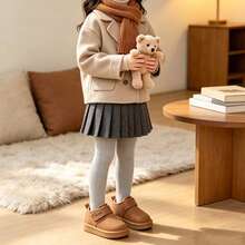 2026 New Kids' Low-Top Boots, Winter Thickened Heat-Locking Ankle Boots, Fashionable Versatile Baby Snow Boots, Anti-Slip And Cold-Resistant - Camel - View 4