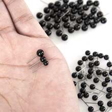 150pcs/Set Needle Black Bean Doll Eyes Diy Accessories In Multiple Sizes - Black - View 3