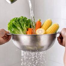 1/3pcs Stainless Steel Multi-Function Colander, Food Strainer Basket - Thickened Mesh Basket With Dual Handles, Used For Draining And Washing Fruits And Vegetables, Kitchen Essential. - Multiple Sizes - View 1