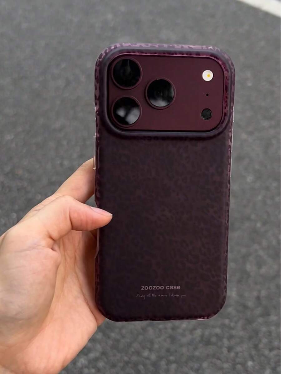 Korean Ins Style Matte Minimalist Leopard Print Phone Case Compatible With Apple 18 Pro Max, 17 Pro, 16, 15, Niche High-End Girly Full Coverage Anti-Drop Protective Soft Shell - Multicolor - View 1