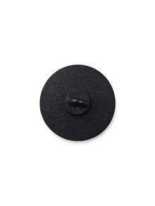 1pc Vintage Sci-Fi Metal Black & Gold Starry Spaceship English Lettering Round Brooch, Women's Daily Backpack & Jacket Decoration Gift - Multicolor - View 8