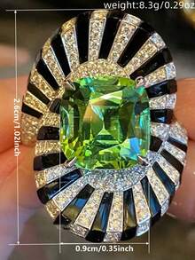 1pc Charming Cubic Zirconia Ring Women's Wedding Engagement Party Jewelry Valentine's Day Gift - 1# - View 5