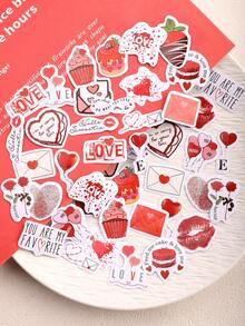 46pcs (23pcs*2) Love Stickers, Love Expression Stickers, Rich Love Expressions, Self-Adhesive Simple Style Exquisite And Beautiful Decorative Stickers. Suitable For Couples To Decorate Photo Albums, Diaries, Cups, Laptops And Phones To Express Their Love - one-size - View 15