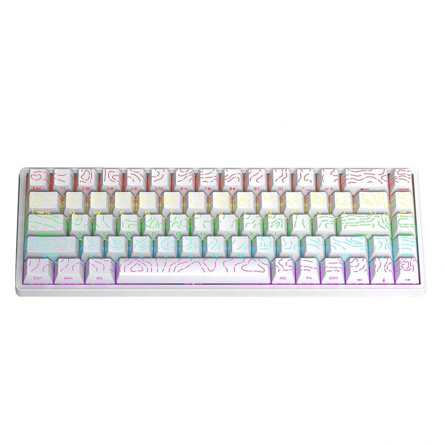 APAYADO 68-Key Wired Mechanical Keyboard Hot-Swappable RGB Gaming - View 1