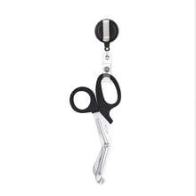 1pc Office Scissors With Retractable ID Badge Lanyard, 4 Colors Available (Blue, Black, Purple, Pink), Stainless Steel Scissors For Sewing And Daily Use, Pocket Portable Design - Color Style Randomized - View 9