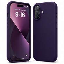 原裝矽膠保護殼，適用於 iPhone 13 14 15，[軍規級防震保護] 矽膠保護殼，內層採用柔軟防刮微纖維內襯，適用於 iPhone 16 Pro Max 17 Pro Max 18 Pro Max XS Max XR 7 8 Plus SE2022 6s 6s Plus 12 Mini 11 - 莓果紫 - 查看 10