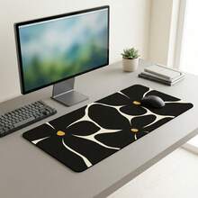 Black Floral Mouse Pad, Gaming Office Home Desktop Mat, Rubber Base PC Laptop Study Desk Pad, Computer Keyboard Pad, Non-Slip Smooth Surface, Office Home Gaming Desktop Accessory - View 6