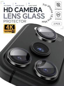 3片裝 [2026新款] 9H 鋼化玻璃相機鏡頭保護膜，適用於 iPhone 18 Pro/18 Pro Max/Duo/17 Pro Max/17 Pro/17/16 Pro Max/16 Pro/16 Plus/16/15/14/13/12/11 – 原色黑，鏡頭蓋，超清透明，防刮耐磨，防碎裂，無氣泡，易安裝，兼容手機殼，日常保護 - 黑色 - 查看 7