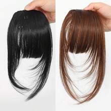 Clip-In Bangs Hairpiece With Sideburns And Sheer French Fringe, Synthetic Fiber Natural-Looking Front Hairline Wig Patch For Women's Daily Wear - Multicolor - View 16